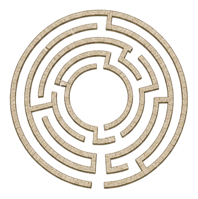 Il·lustració d’un laberint circular.